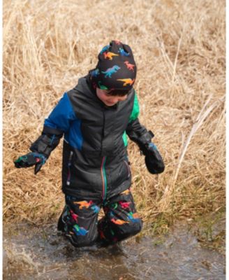 Boy Stretch Jersey Beanie Black Dinosaur Print - Toddler|Child