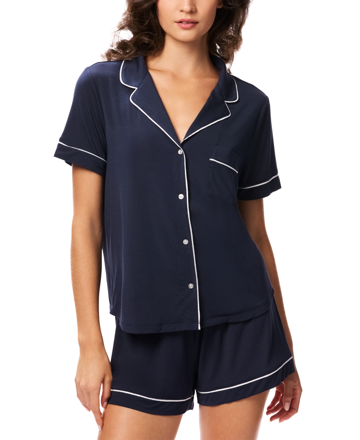 Gap Women's Notch Collar Short-Sleeve Shirt and Shorts, 2-Piece Set