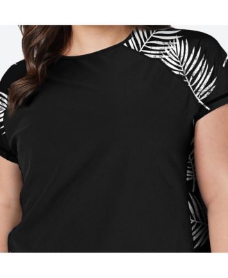 Plus Size Loose Fit Short Sleeve UPF 50+ Adele Swim Top