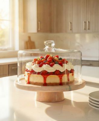 Marble Footed Cake Stand with Dome