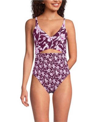 Women's Long Wrap Monokini High Leg One Piece Swimsuit