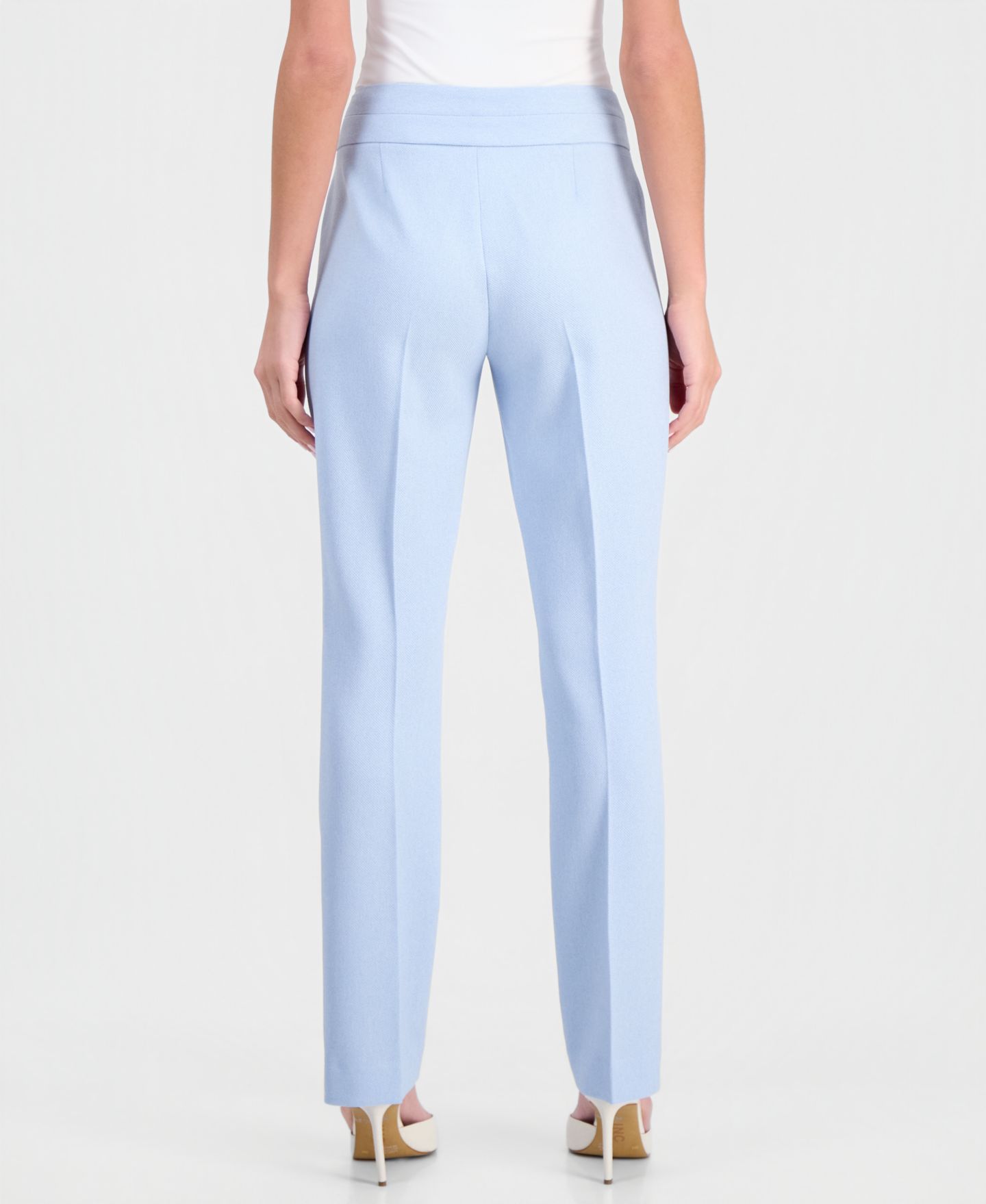 Женские брюки Tahari ASL Twill Flat-Front Straight-Leg, цвет: Ледяной синий — фото 3
