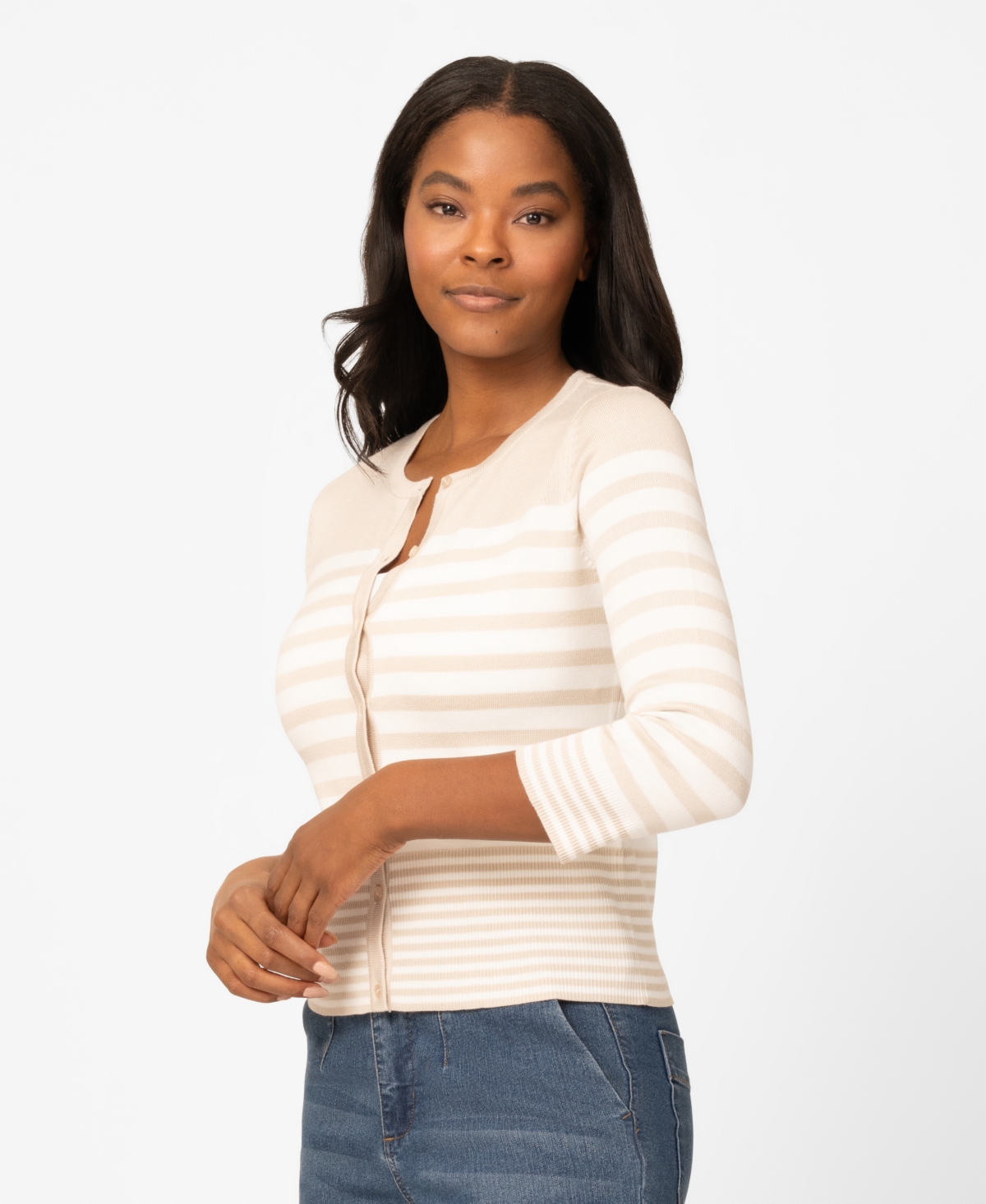 Melissa Paige Women's Mix Stripe Cardigan Top, Macy's Exclusive