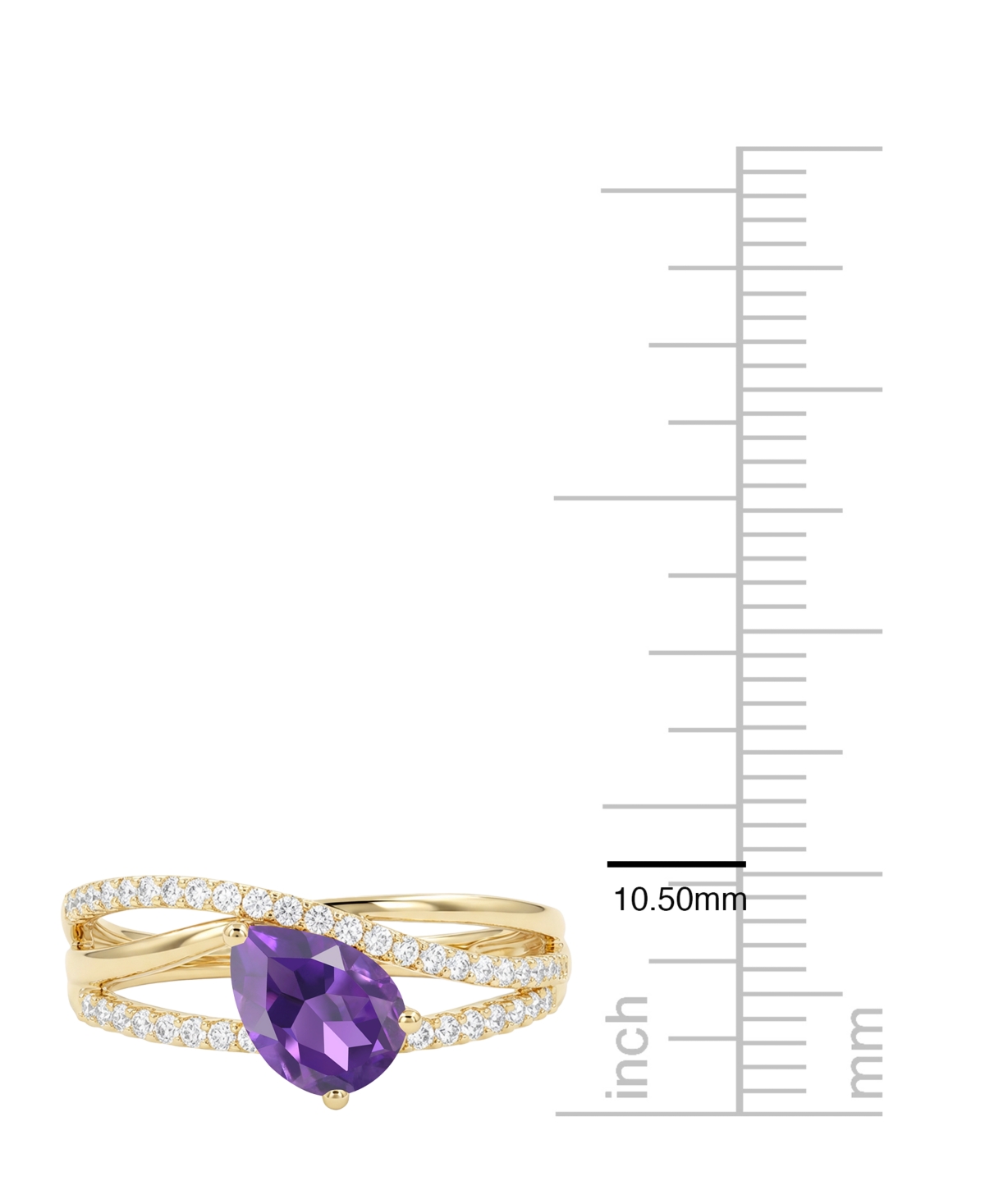 Macy's Amethyst (1-1/10 ct. t.w.) & Lab-Grown White Sapphire (1/3 Ring 14k Gold Over Sterling Silver (Also Available Multi-Stones)