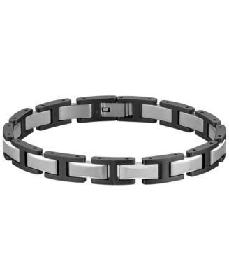 Men Nolan Stainless Steel Ionic Plated Black Steel Bracelet