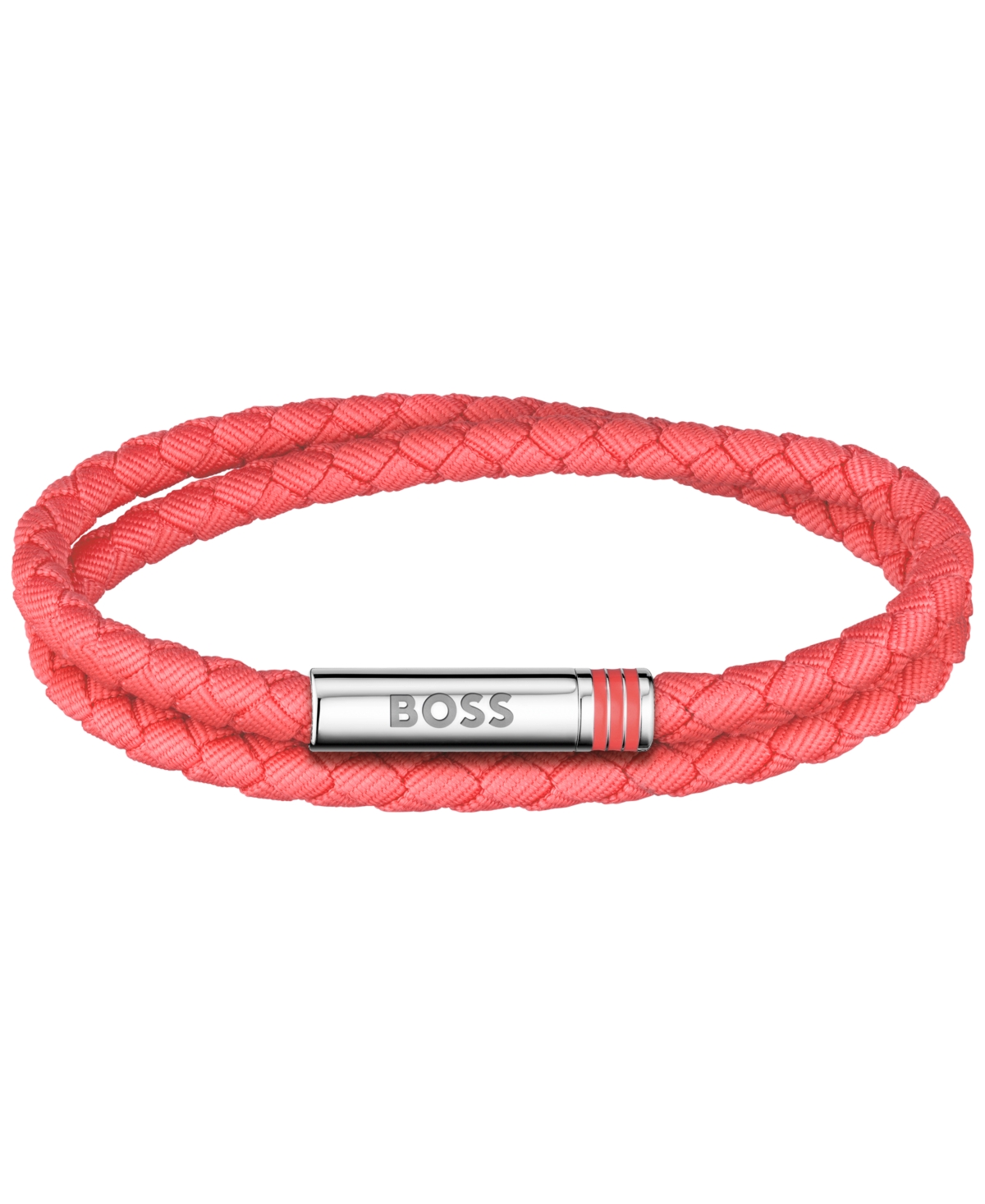 Hugo Boss Men Ares Summer Stainless Steel Nylon Cord Bracelet