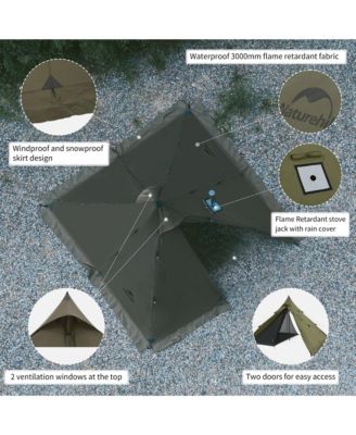 4 Season Hot Tent with Stove Jack, Windproof Waterproof Cold Weather Winter Tents for Camping