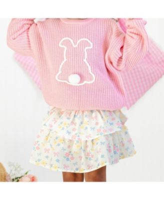 Little Girls Easter Bunny Knit Sweater