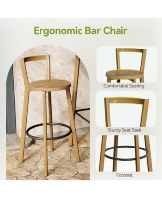 Bar Set, Bar Table and Chairs, 39.4" H Square Bistro Pub Table with 2 Chairs, Bar Height Table with Footrest, Small Cocktail Tables