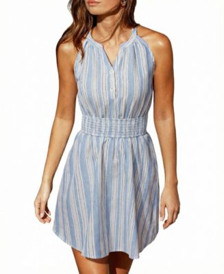 Women's Trip Recap Striped Mini Beach Dress