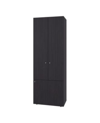 Tolleson Wenge 3 Door Tall Wardrobe Cabinet with 4 Shelves