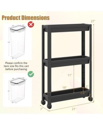 3-Tier Slim Rolling Storage Cart 2-Pack with Wheels, Mobile Bathroom Organizer