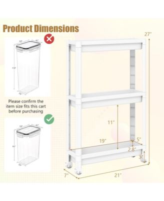 3-Tier Slim Rolling Storage Cart 2-Pack with Wheels, Mobile Bathroom Organizer