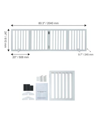 Freestanding 4-Panel Pet Gate, 24"H, Expands to 80"W - Indoor Use
