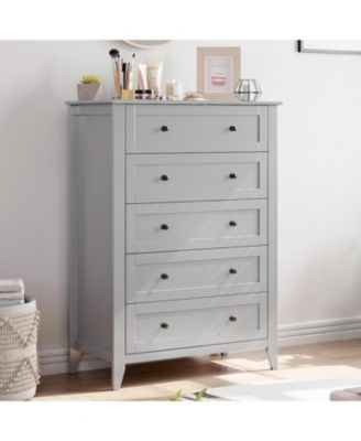 5 Drawer Dresser, Wooden Chest of Drawers for for Office, Storage Cabinet Organizer Drawers for Living Room
