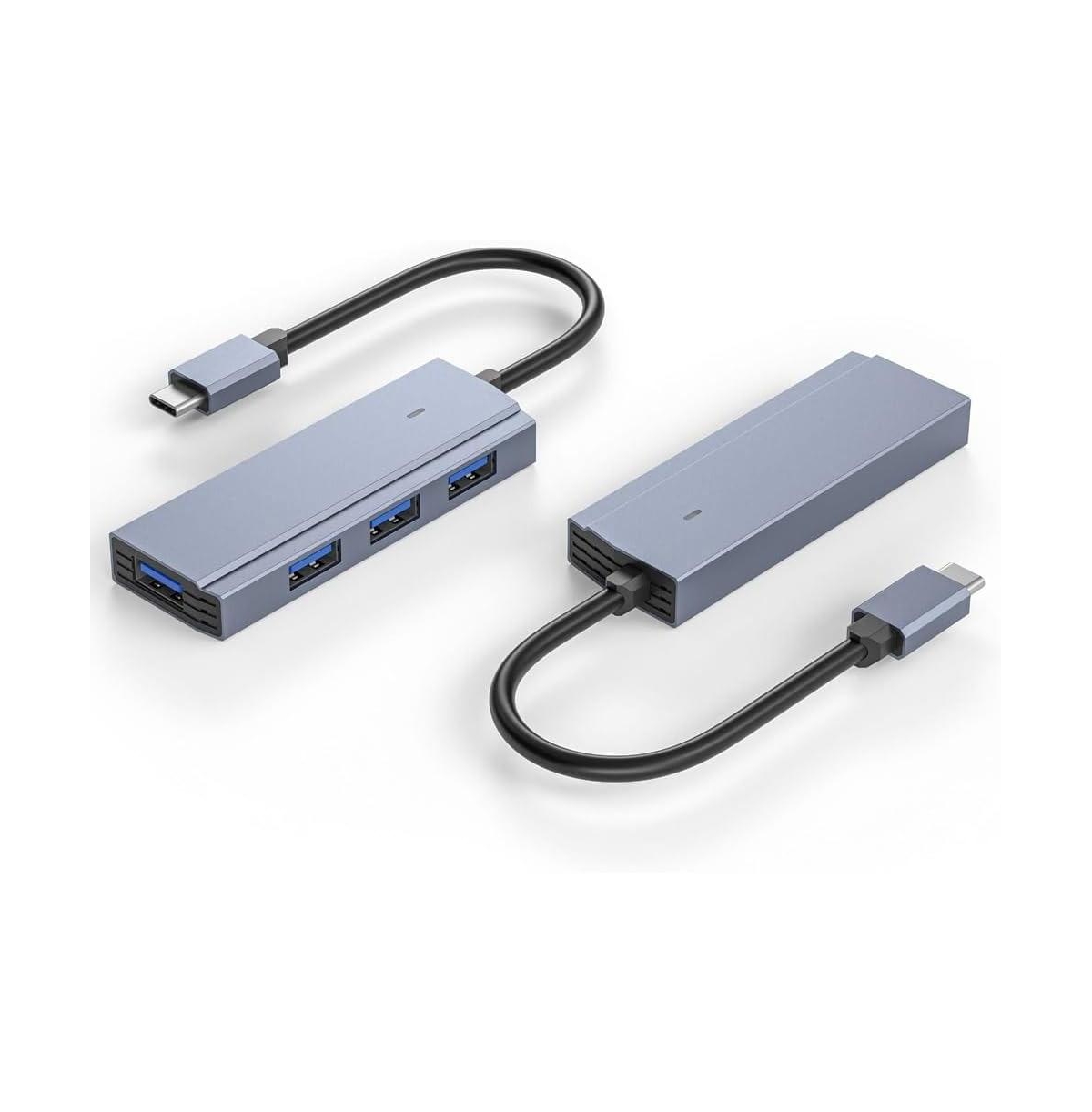 Risokeys 4-in-1 Usb C Hub with 4 Usb 3.0 Ports, 5Gbps High-Speed Data Transfer, Docking Station