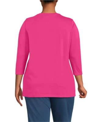 Plus Size 3/4 Sleeve Cotton Supima Tunic Top