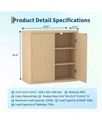 34.6-Inch Fluted Door Sideboard