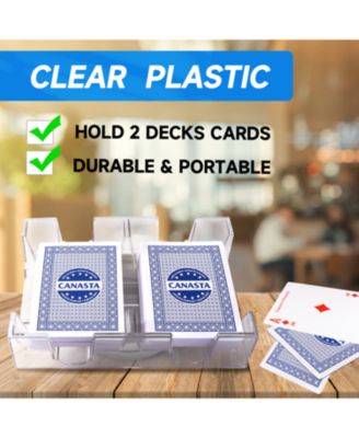 Canasta Cards Game Set - 2 Decks Canasta Cards with Point Values, a Revolving Tray, 50 Score Pads