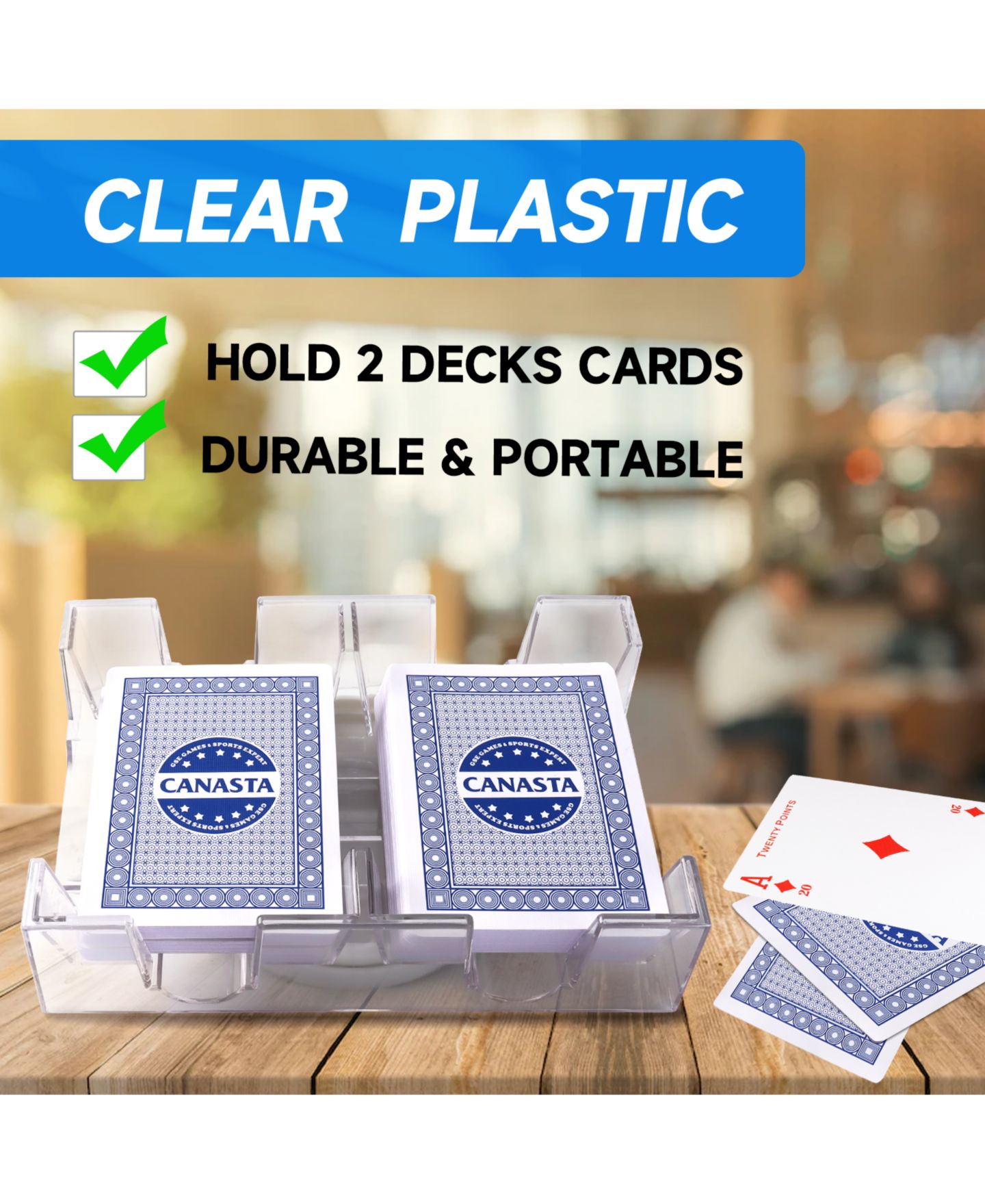 Детские карточные игры GSE Games & Sports Expert Canasta 2-Deck Card Game Set, от 12 лет, цвет: Синий — фото 5