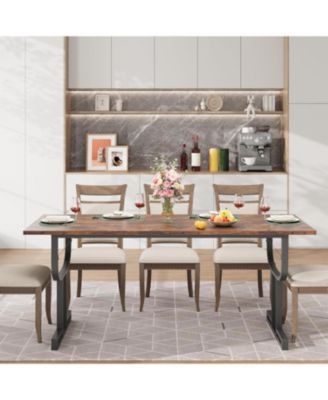 Kitchen Table 70.9 Inch Dining Table Farmhouse Kitchen Table for 6 to 8 Peoplefor Dining Room, Home Office