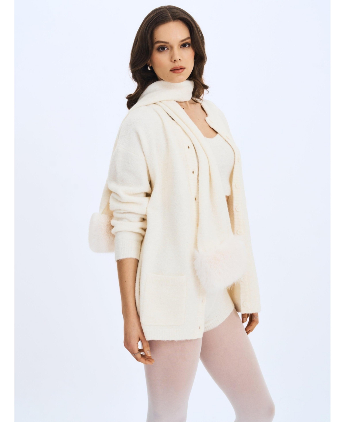 Miss Circle Women's Orla Wool-Blend Ribbed Knit Cardigan