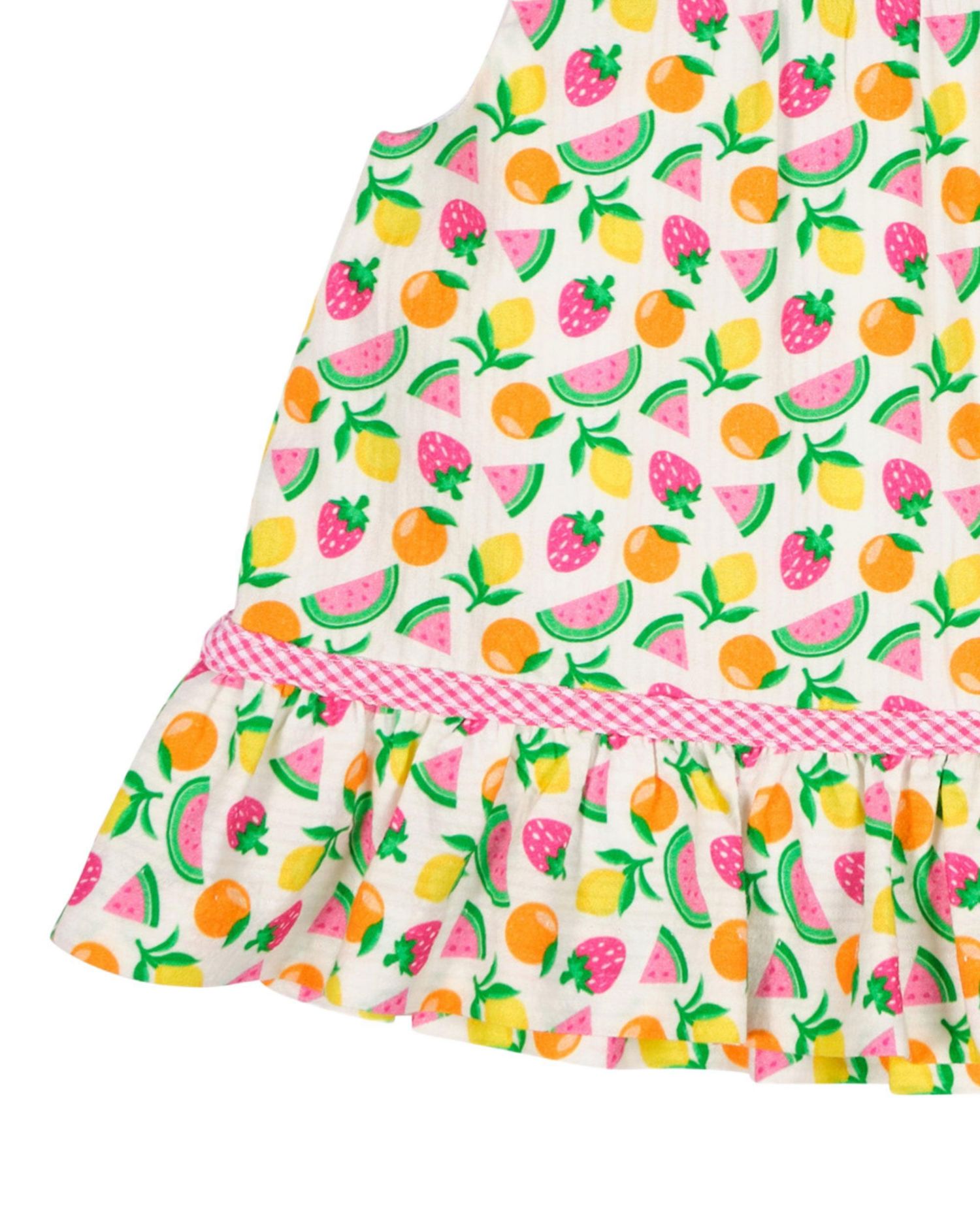 Baby Girl Printed Seersucker Dress & Bloomer with Fruit