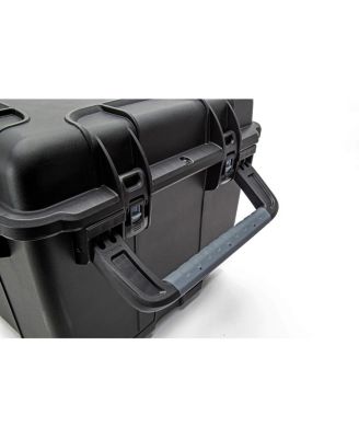 975 Wheeled Waterproof Hard Case with 6-Pocket Lid Organizer and Padded Divider, Black