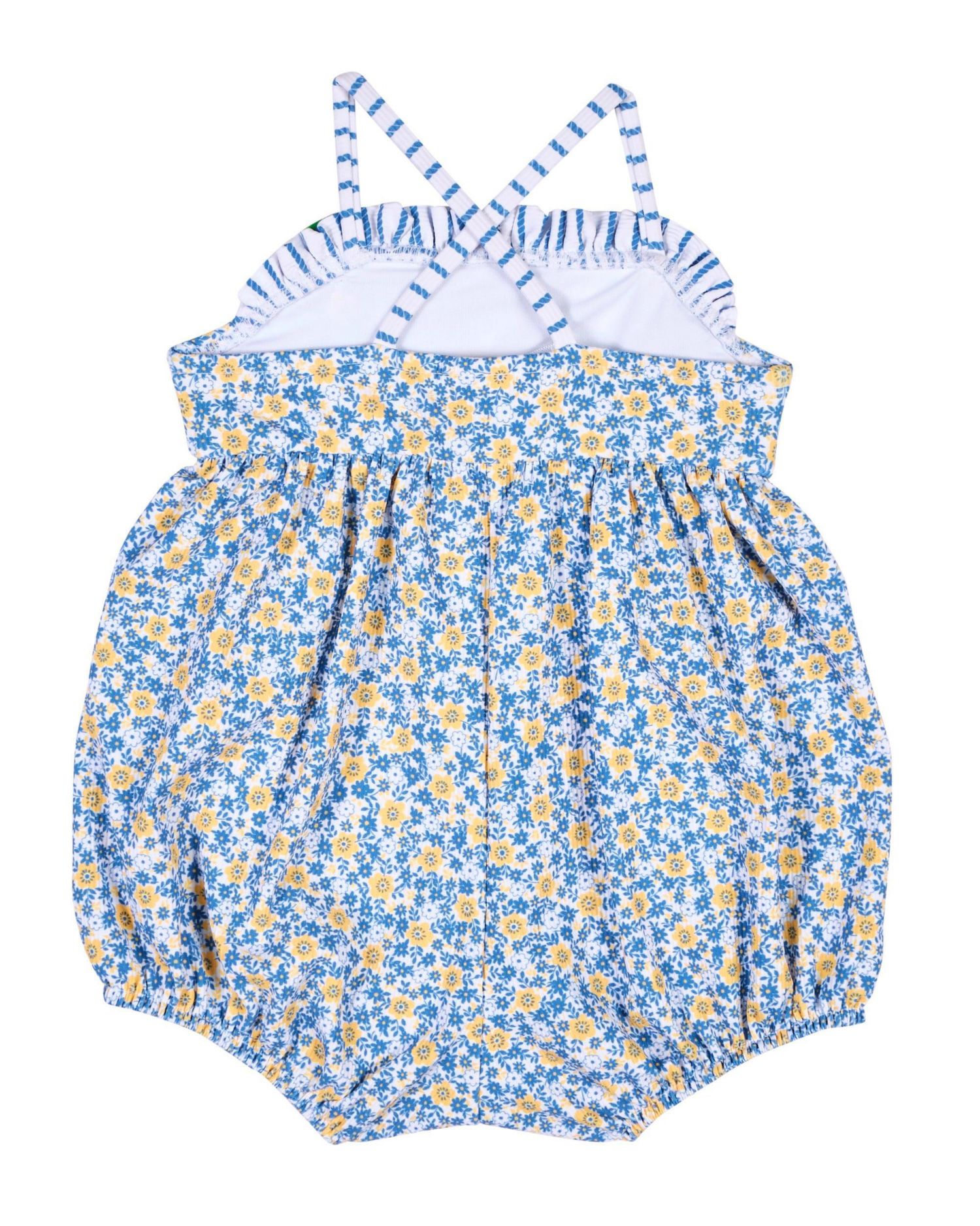 Baby Girl Floral Bubble Swimsuit with Flower