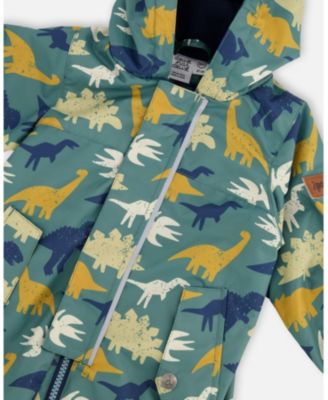 Baby Boys Mid-Season One-Piece Outerwear with Hat Dinosaur Print