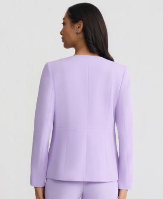 Women's Stretch Crepe Three-Button Waist Seamed Jacket