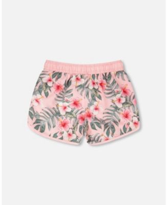 Girls Swim Shorts Hibiscus Print