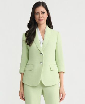 Women's Stretch Crepe Two-Button Notch-Collar Jacket With Cuffed Sleeves