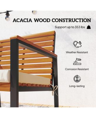 2PCS Outdoor Rocking Chair, Wooden Outdoor Rockers