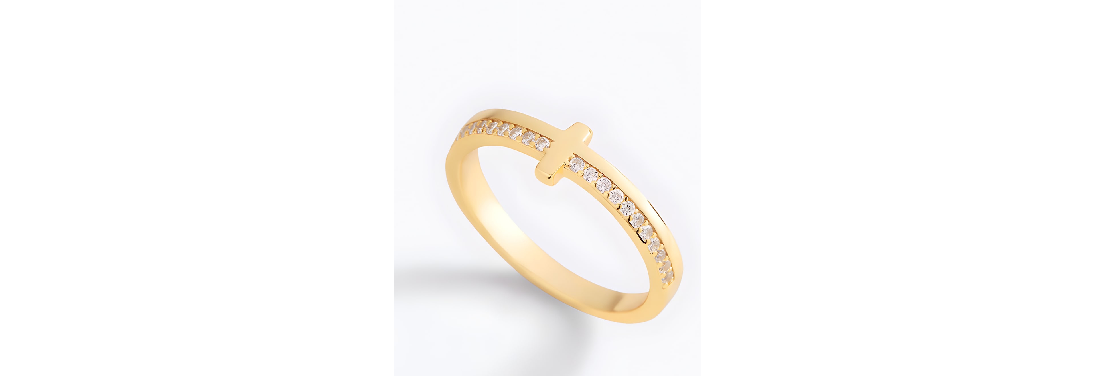 Mint & Lily Let God Be Control Pave Cross Ring