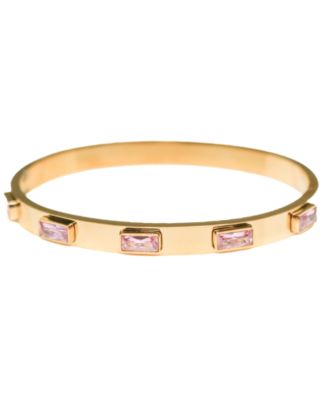 Lola Ade Aurora Gold-Tone Baguette Bangle Bracelet - Gold Pink