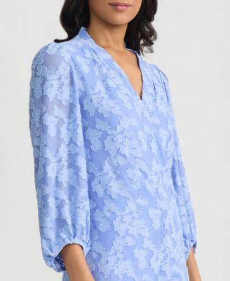 Women's Burnout Floral 3/4-Sleeve Top