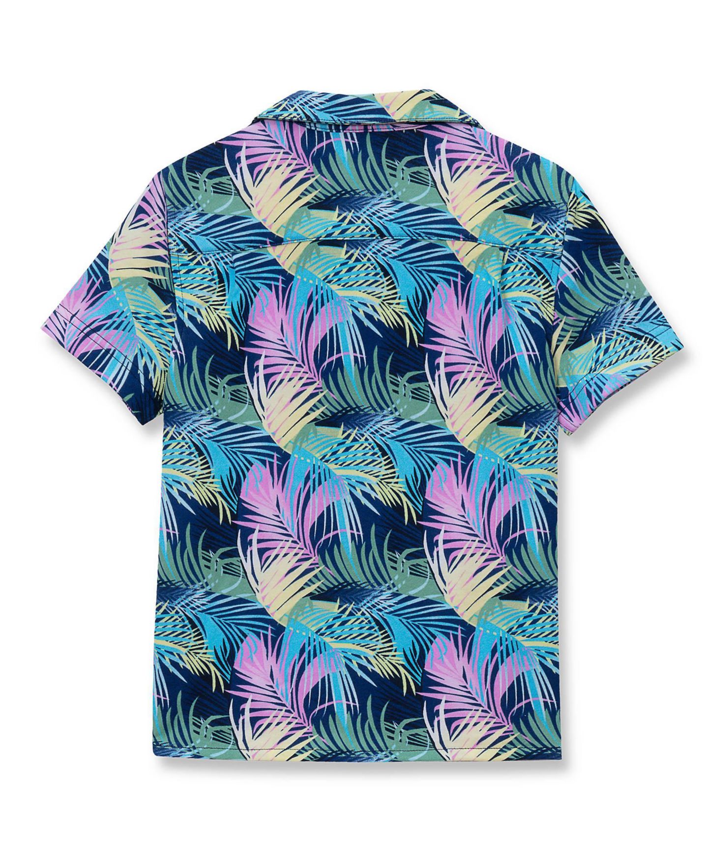 Рубашка Lands' End Short Sleeve Slub Camp для мальчиков, цвет: Пальмовый / Лаймовый — фото 2