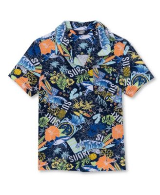 Boys Short Sleeve Slub Camp Shirt