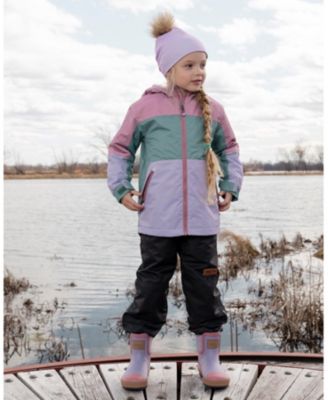 Girl Two-Piece Mid-Season Outerwear Set Mauve Colorblock - Child