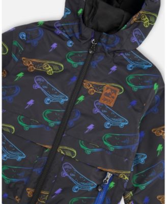 Toddler Boys Mid-Season Jacket Printed Skateboards