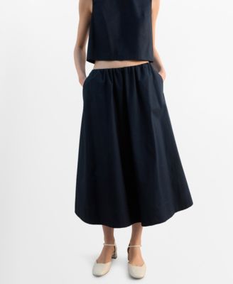 Women's Pleated Midi Cotton Skirts