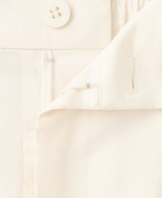 Women's Wide-Leg Cropped Pleated Pants