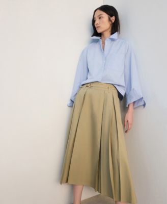 Women's A-Line Pleated Belt Skirts