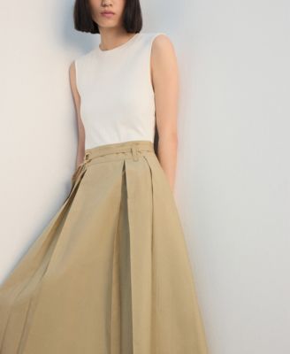 Women's Belt Flared Midi-Dress