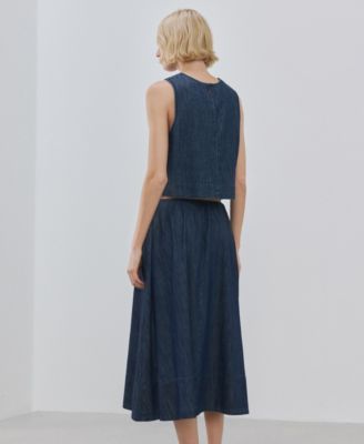 Women's Under Seam Detail Denim Top