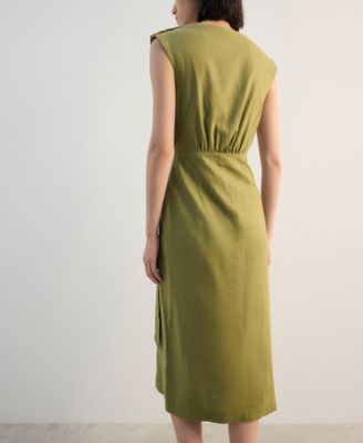 Women's Linen Wrap Dress