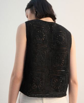 Women's Buttons Crochet Top