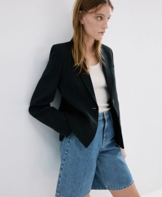 Women's High-Waist Straight-Fit Denim Shorts