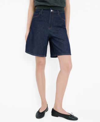 Women's High-Waist Straight-Fit Denim Shorts